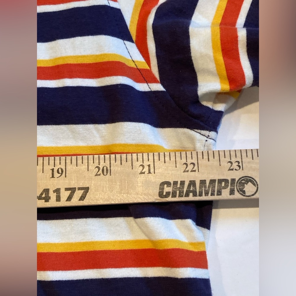 Finl365 Rugby Shirt Men’s Red White Blue Striped 90s Retro Preppy Size L - Picture 7 of 7